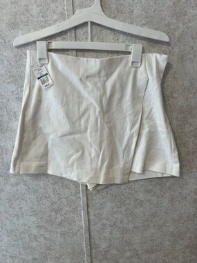 Clean White Skort with Wrap-Appear Front